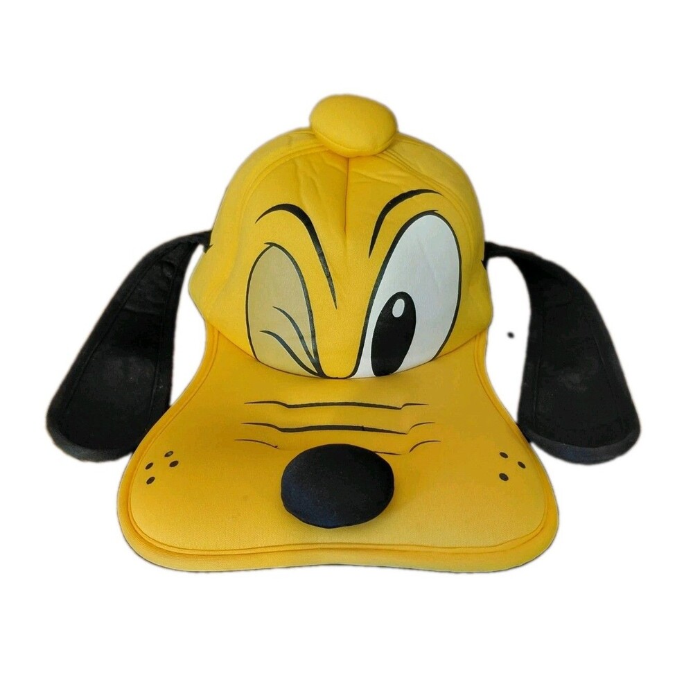 Vintage Walt Disney Parks Hat Pluto Wink Face Ears Authentic Adult OSFM